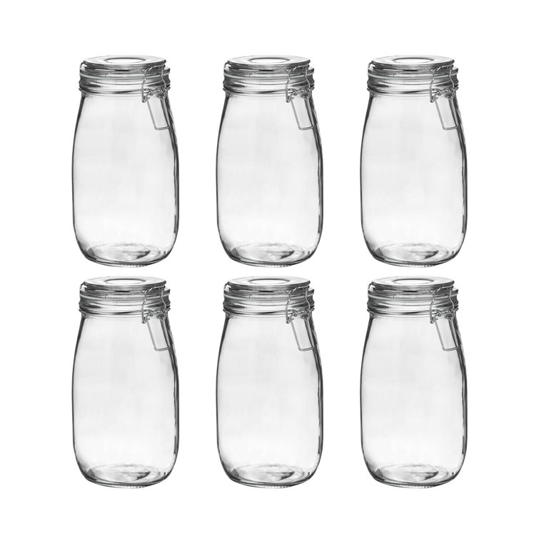 Argon Tableware Glass Storage Jars 1.5 Litre Pack of 6 Wayfair